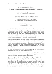 2Nd WORLD BUDDHIST SUMMIT “Lumbini: a Symbol of Unity In