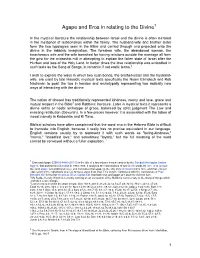 Agape and Eros in Relating to the Divine1