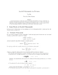 Jacobi Polynomials Via Pictures