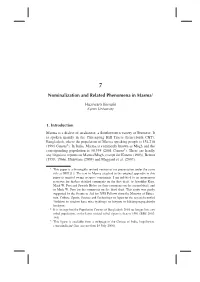 Nominalization and Related Phenomena in Marma1