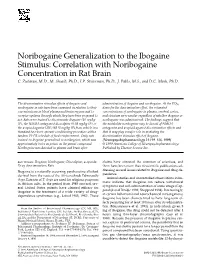 Noribogaine Generalization to the Ibogaine Stimulus: Correlation with Noribogaine Concentration in Rat Brain C