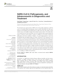 SARS-Cov-2: Pathogenesis, and Advancements in Diagnostics and Treatment