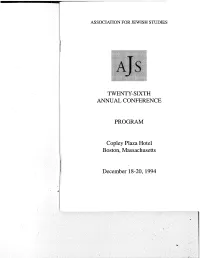 TWENTY-SIXTH ANNUAL CONFERENCE PROGRAM Copley
