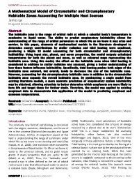 A Mathematical Model of Circumstellar and Circumplanetary Habitable Zones Accounting for Multiple Heat Sources James Lai Integrated Science, Mcmaster University