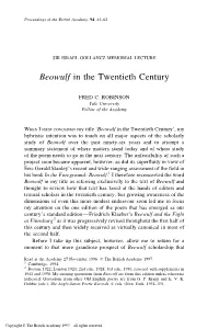 Beowulf in the Twentieth Century