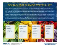 Fona's 2021 Flavor Watch List