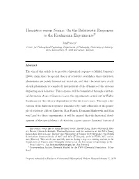 On the Relativistic Responses to the Kaufmannn Experiments$