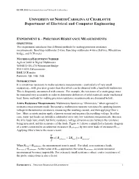 Precision Resistance Measurements
