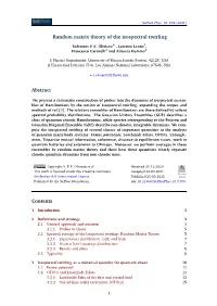 Random Matrix Theory of the Isospectral Twirling Abstract Contents