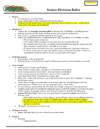 Senior Division Rules