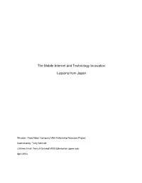 The Mobile Internet and Technology Innovation Lessons from Japan