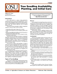Tree Seedling Availability, Planting, and Initial Care
