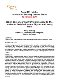 When the Uncertainty Principle Goes to 11... Or How to Explain Quantum Physics with Heavy Metal