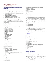 7A: Memory the Phenomenon of Memory and Information 43