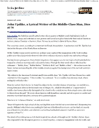 John Updike, a Lyrical Writer of the Middle-Class Man, Dies at 76 - Obi