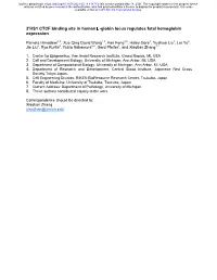 3'HS1 CTCF Binding Site in Human Β-Globin Locus Regulates Fetal