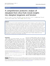 A Comprehensive Proteomic Analysis of Elaioplasts from Citrus Fruits