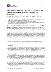 A Single Case Report of Granular Cell Tumor of the Tongue Successfully Treated Through 445 Nm Diode Laser