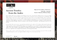 Ancient Textiles from the Andes