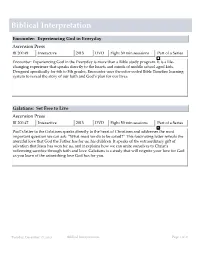 Biblical Interpretation