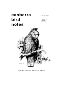 Canberra Bird Notes