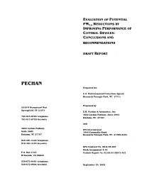 Evaluation of Potential PM2.5 Reductions by Improving Performance of Control Devices: PM2.5 Emission Estimates.” Final Report, September 2005