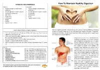 How to Maintain Healthy Digestion