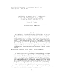 Interval Mathematics Applied to Critical Point Transitions