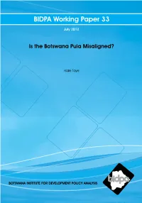 Is the Botswana Pula Misaligned?