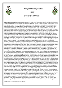 Kellys Directory Extract 1895 Bishop's Cannings
