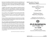Old Dominion University Jazz Choir & Jazz Ensemble with Special Guest