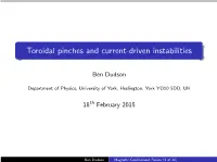 Toroidal Pinches and Current-Driven Instabilities