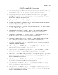 2016 Playing Rules Proposals