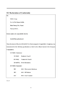 EC Declaration of Conformity