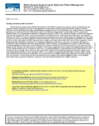 Whole-Genome Sequencing for Optimized Patient Management Matthew N