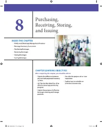 8 Purchasing, Receiving, Storing, and Issuing