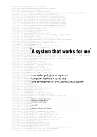A System That Works for Me” – How Ubuntu Hackers Use and Configure Their System
