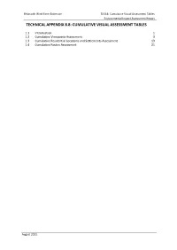 Cumulative Visual Assessment Tables Environmental Impact Assessment Report TECHNICAL APPENDIX 8.8: CUMULATIVE VISUAL ASSESSMENT TABLES