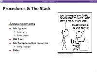 Procedures & the Stack