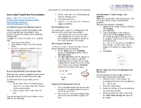 Quick Guide for Accessible Powerpoint Presentations