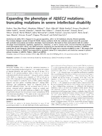 Truncating Mutations in Severe Intellectual Disability