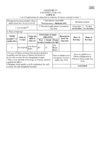 ANNEXURE 5.9 (CHAPTER V, PARA 25) FORM 10 List of Applications For