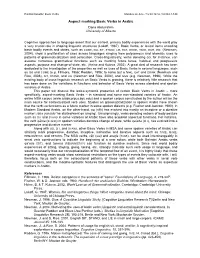 Aspect-Marking Basic Verbs in Arabic Dana Abdulrahim University of Alberta