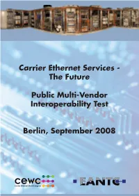 Carrier Ethernet Services - the Future