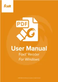Foxit Reader 8.0 Manual