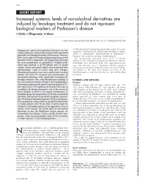 Increased Systemic Levels of Norsalsolinol Derivatives Are