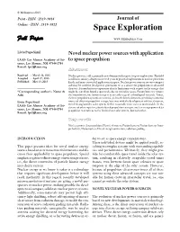 Novel Nuclear Power Sources with Application to Space Propulsion