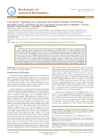 Oncogenic Signaling by Leukemia-Associated Mutant Cbl Proteins Scott Nadeau1,2, Wei An1,2, Nick Palermo1, Dan Feng1, Gulzar Ahmad1, Lin Dong, Gloria E