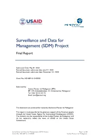 Surveillance and Data for Management (SDM) Project