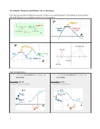 10.1 Relative Maxima and Minima: Curve Sketching
